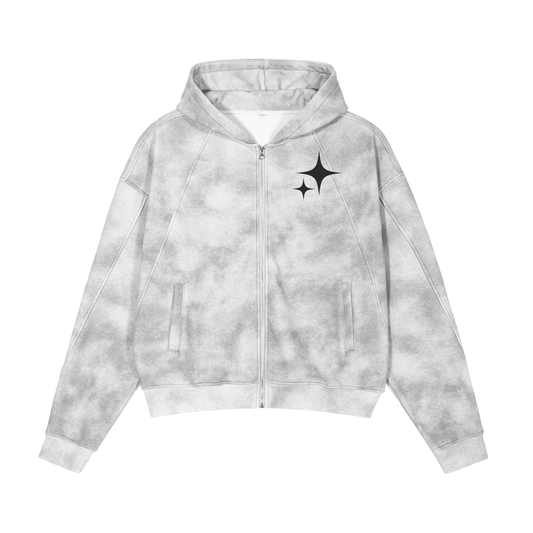 Washed Stars Zip-up Fleece Hoodie